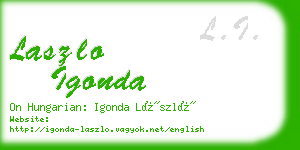 laszlo igonda business card